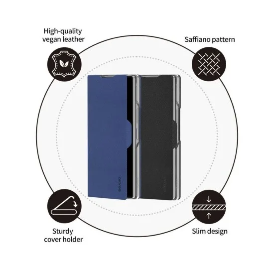 Cover Samsung Z Fold 6 Bonnet Diary Flip Case Araree - Black
